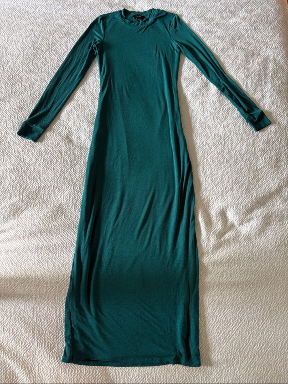 AFRM Long Sleeve Teal-Green Maxi Dress
